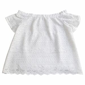 1.STATE White Lace Off-Shoulder Blouse | Women’s XL | Floral Scalloped Top